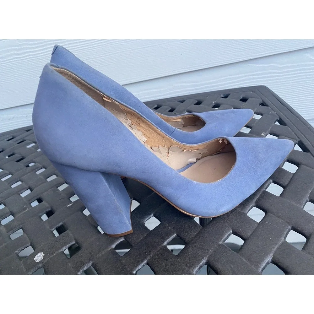 Steve Madden Periwinkle Blue Suede Block Heel Pumps Size 9.5 M